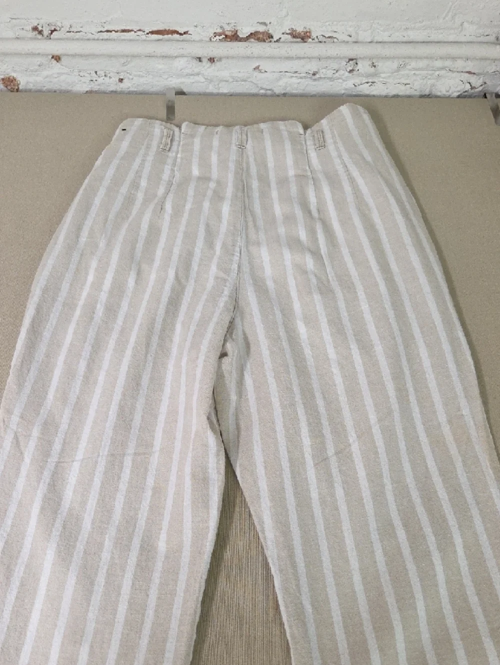 Abercrombie Linen 90s Style/ High Waist/  Pinstripe Size Med - Picture 6 of 6